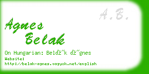 agnes belak business card